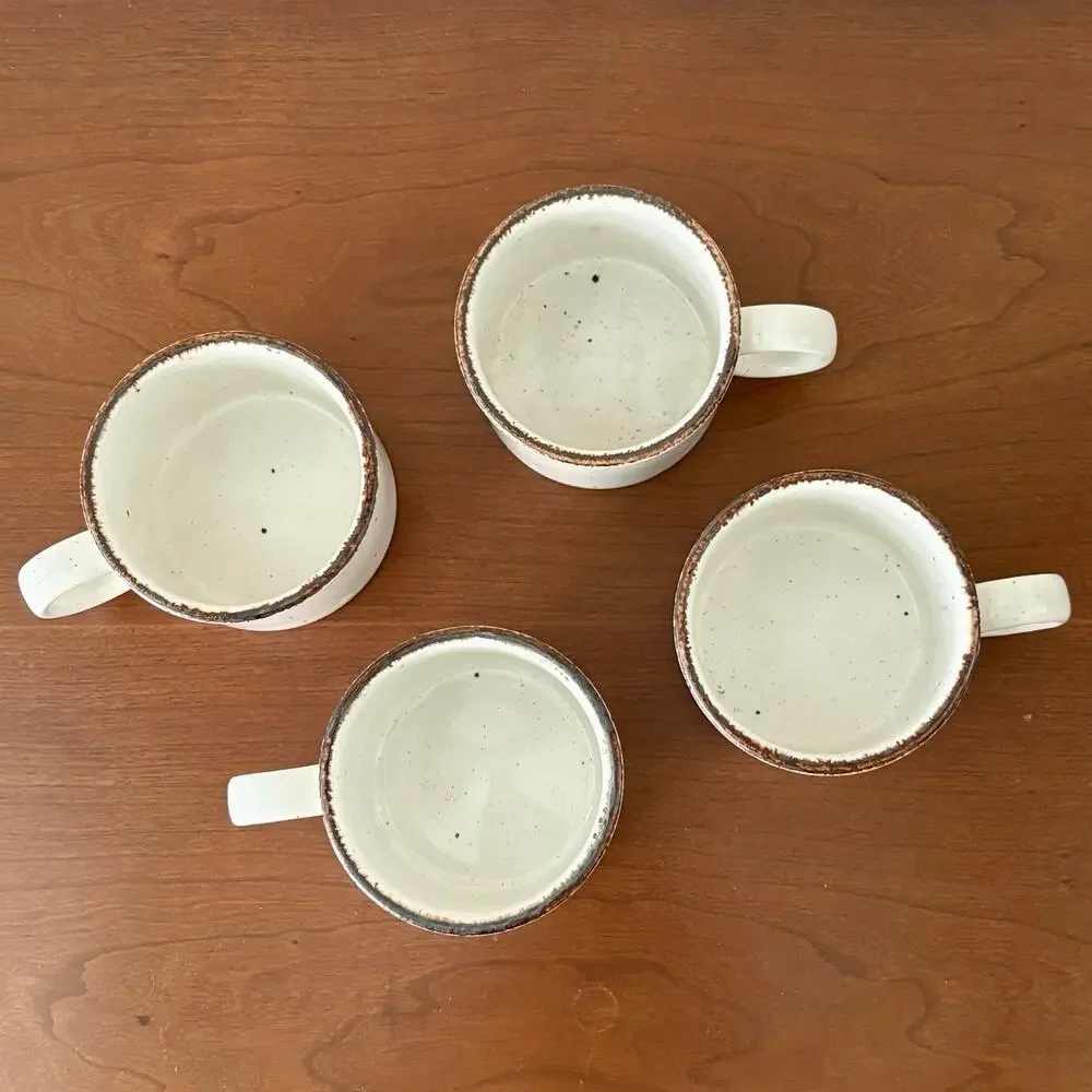 Stonehenge Midwinter Creation Vintage Flat Cup & Saucer 4 Sets